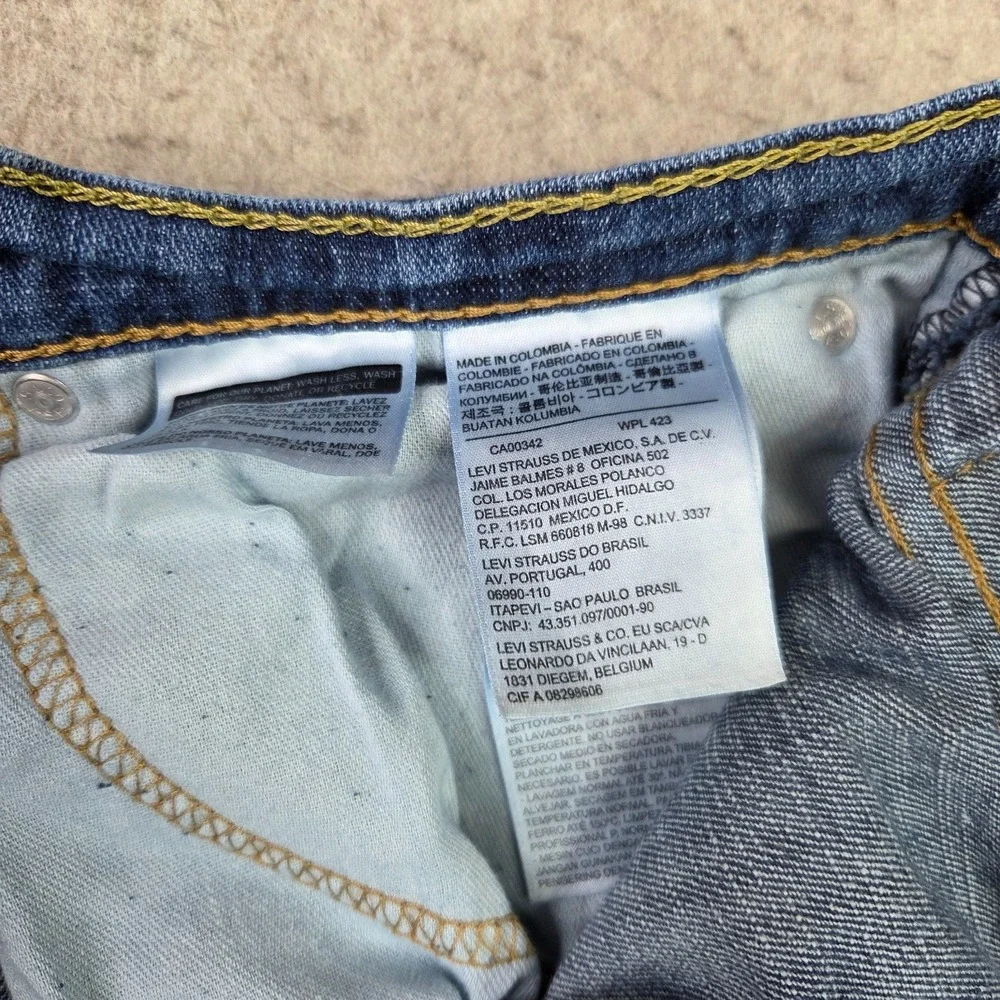 Levi's 505 Jeans Mens 38x32 Blue Denim Regular Fit Straight Leg Stretch Workwear